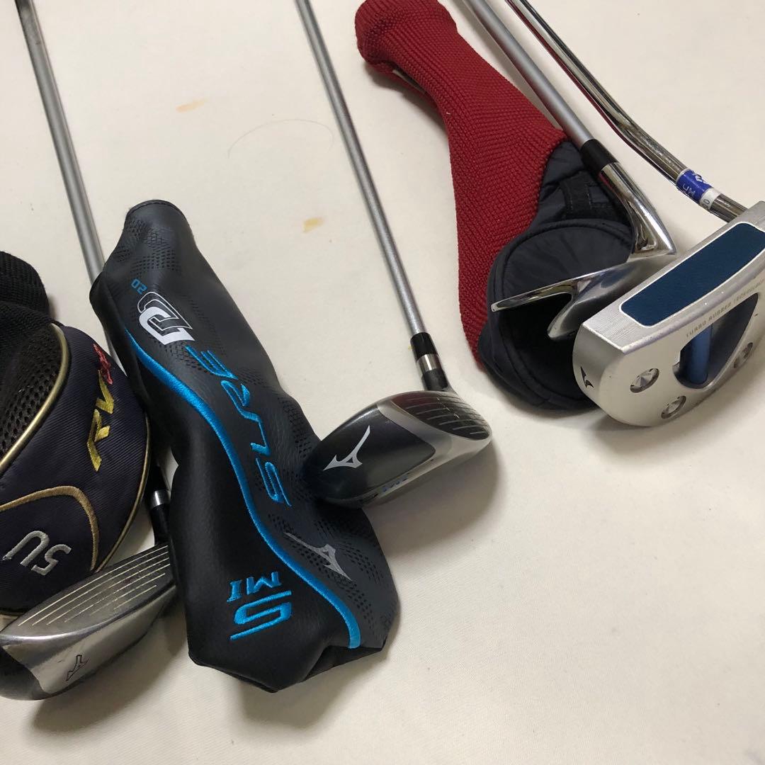 ミズノRV09 キャディバッグ ネイビー&クラブ全18本贅沢セット