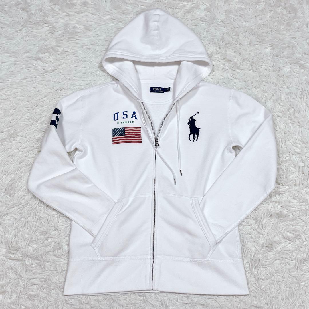 ラルフローレン ビッグポニー ジップアップパーカー ホワイト