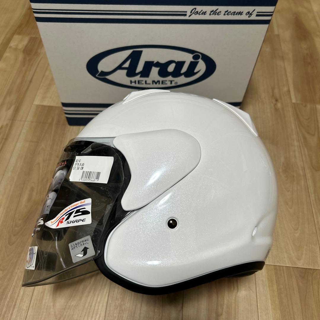 Arai SZ-Gジェットヘルメット グラスホワイト＜57.58cm＞♪