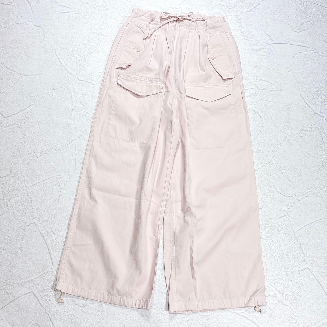 極美品✨TICCA ティッカ カーゴパンツ 24SS ウエスト総ゴム F ピンク