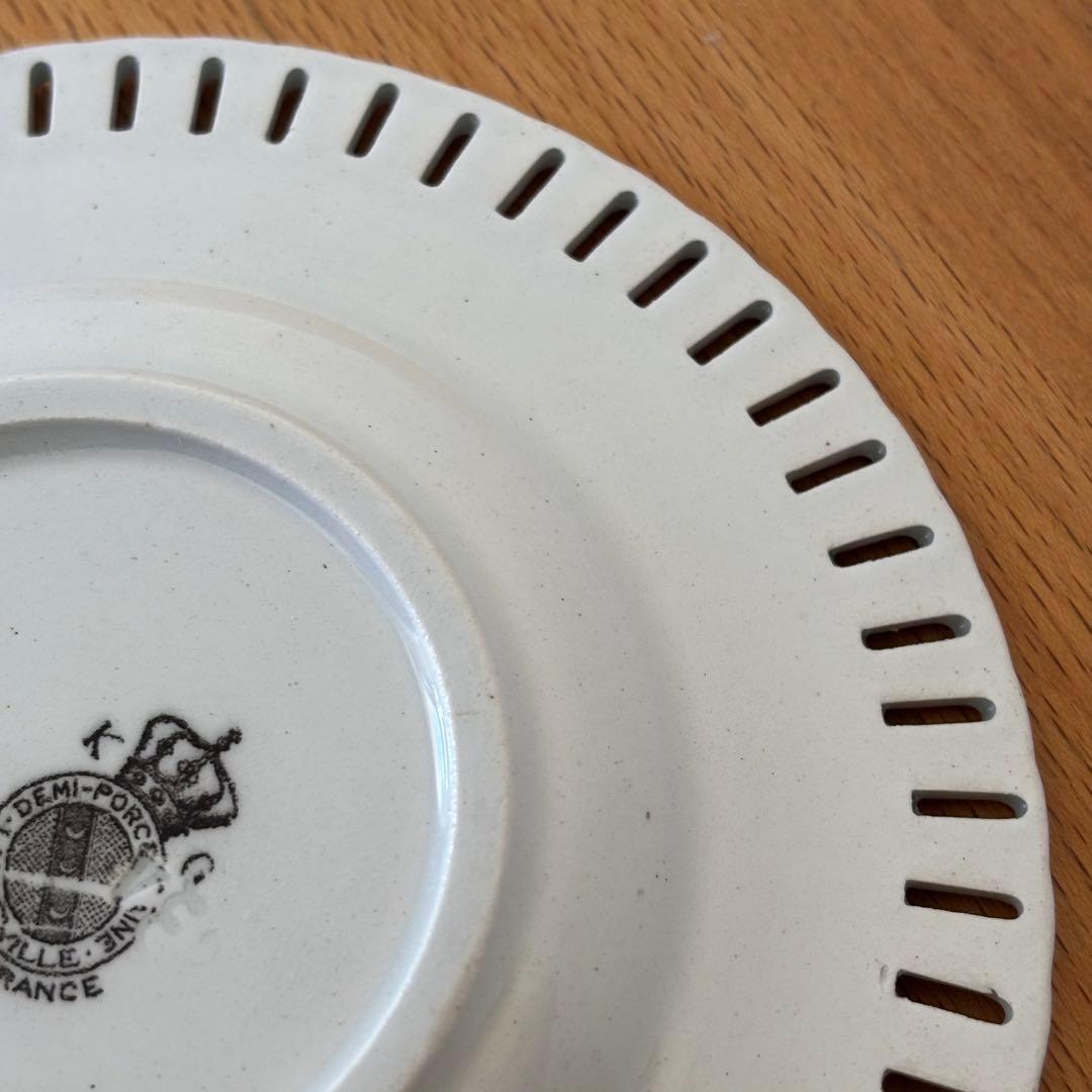 メル16250①②KGリュネヴィル パン皿 バラ 透かし彫り パニエ