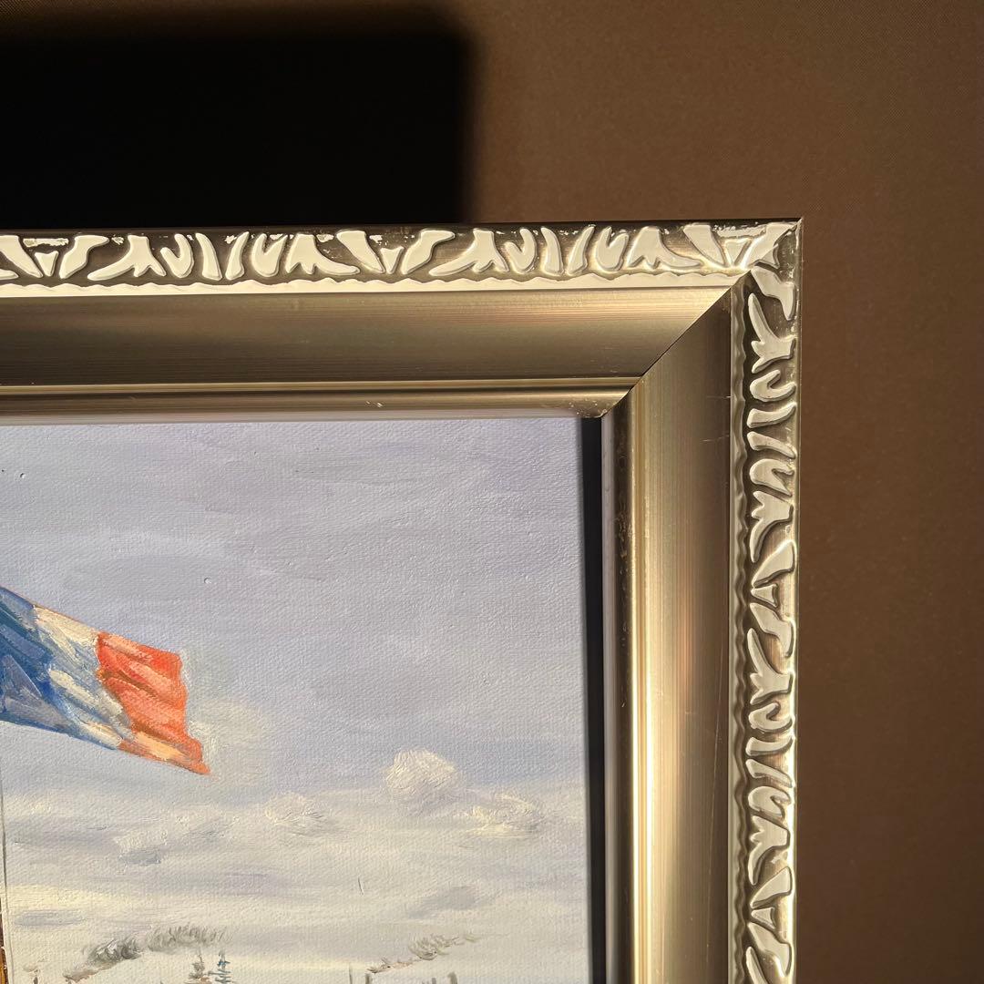 ★秀作★ 手書き油絵 クロード・モネ サン・タドレスのテテス 絵画 額付 油彩画