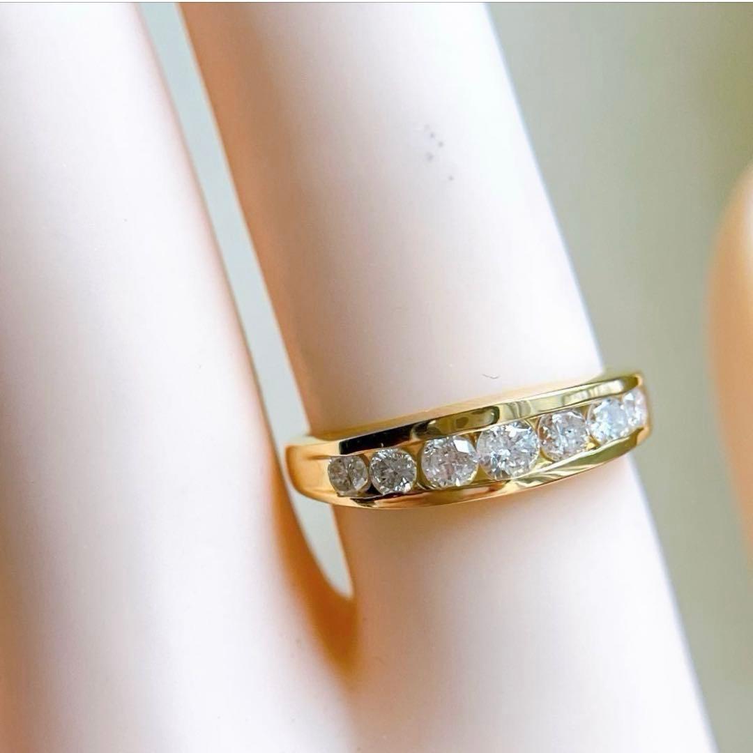 3729】 K18 ダイヤモンド 0.5ct ハーフエタニティ 12〜12.5号