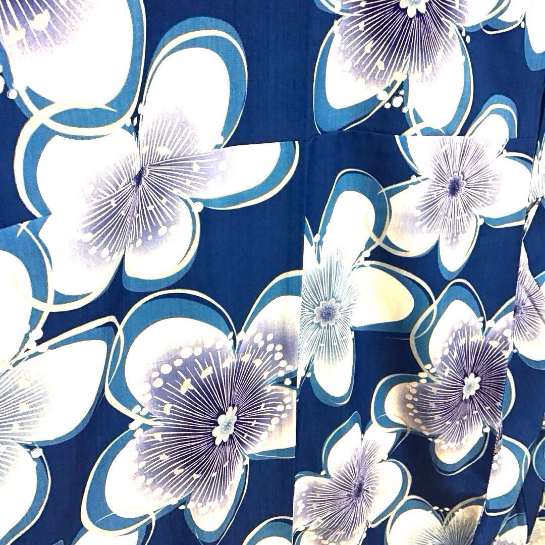 新品タグ付☆和風館☆浴衣☆夏小紋☆セオアルファ☆青色系☆匿名配送