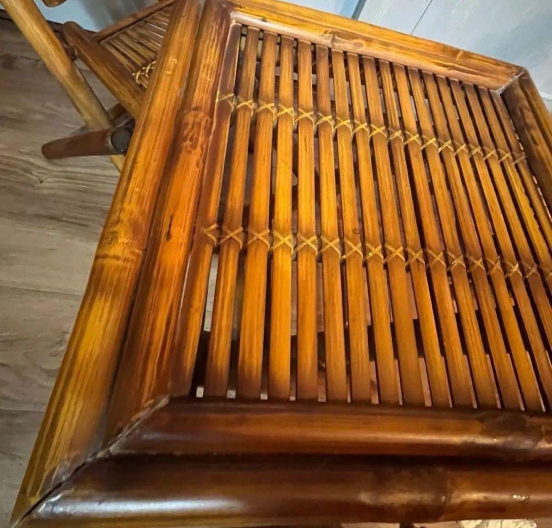 折りたたみ　竹製　レトロ　ヴィンテージ　バンブーチェア　椅子　インテリア　木製
