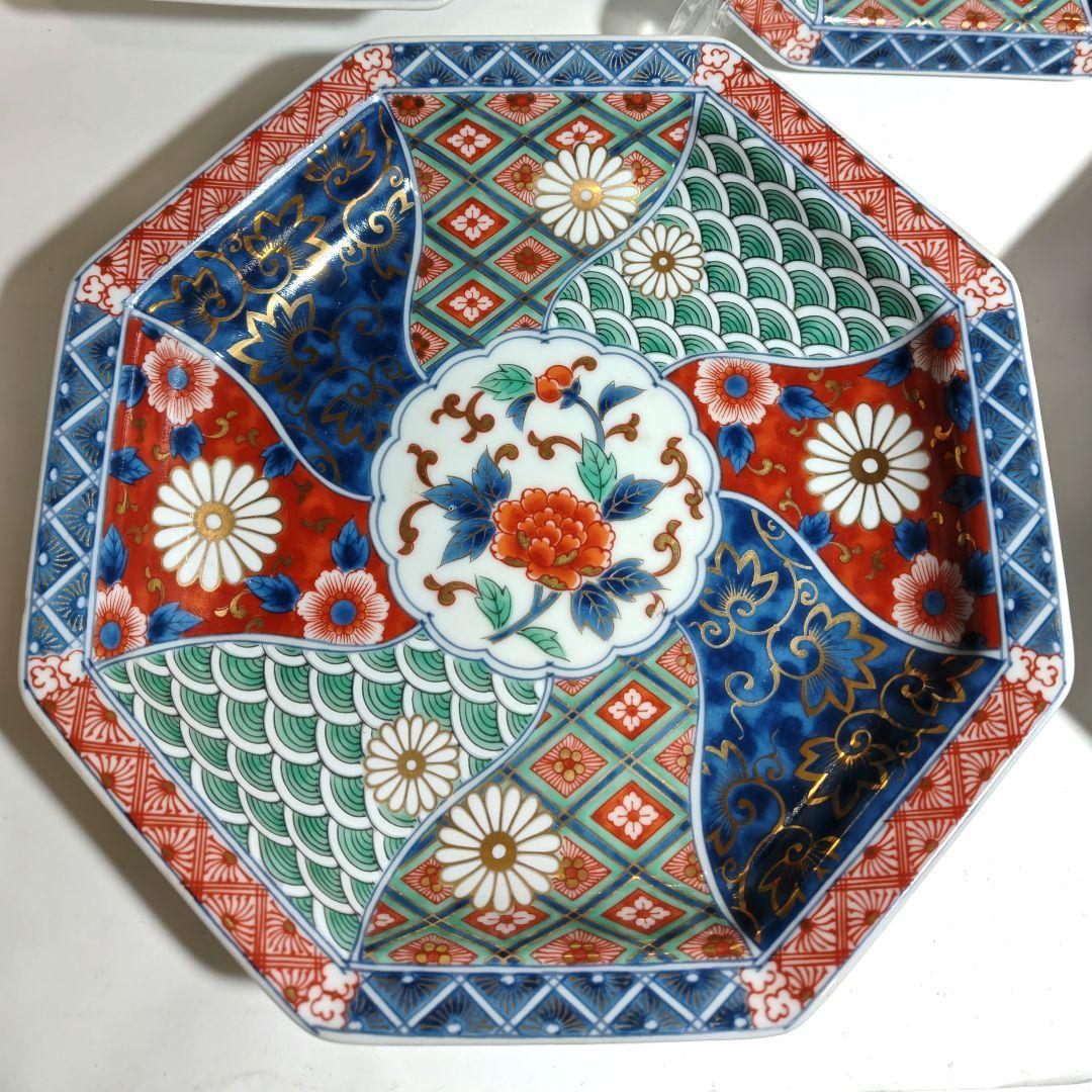 金彩古伊万里中皿揃 翔山窯 5枚セット 直径約19.6cm 箱付き