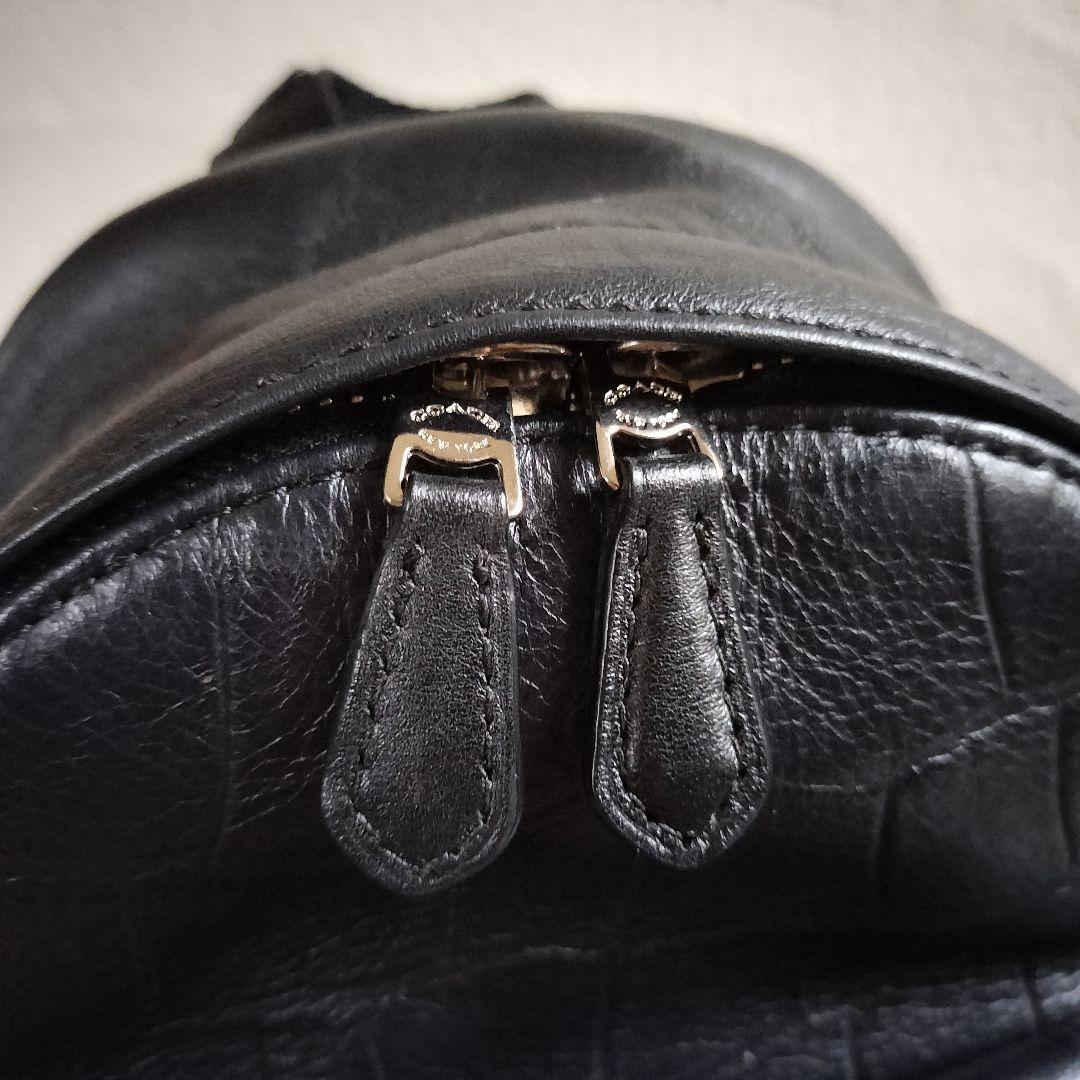 美品✨ COACH コーチ クロコ ターンロック リュック レザー 黒