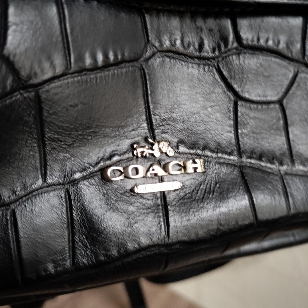 美品✨ COACH コーチ クロコ ターンロック リュック レザー 黒