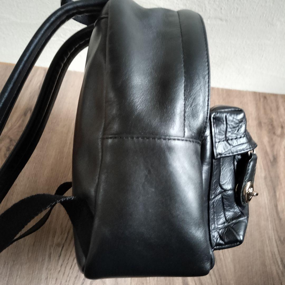 美品✨ COACH コーチ クロコ ターンロック リュック レザー 黒