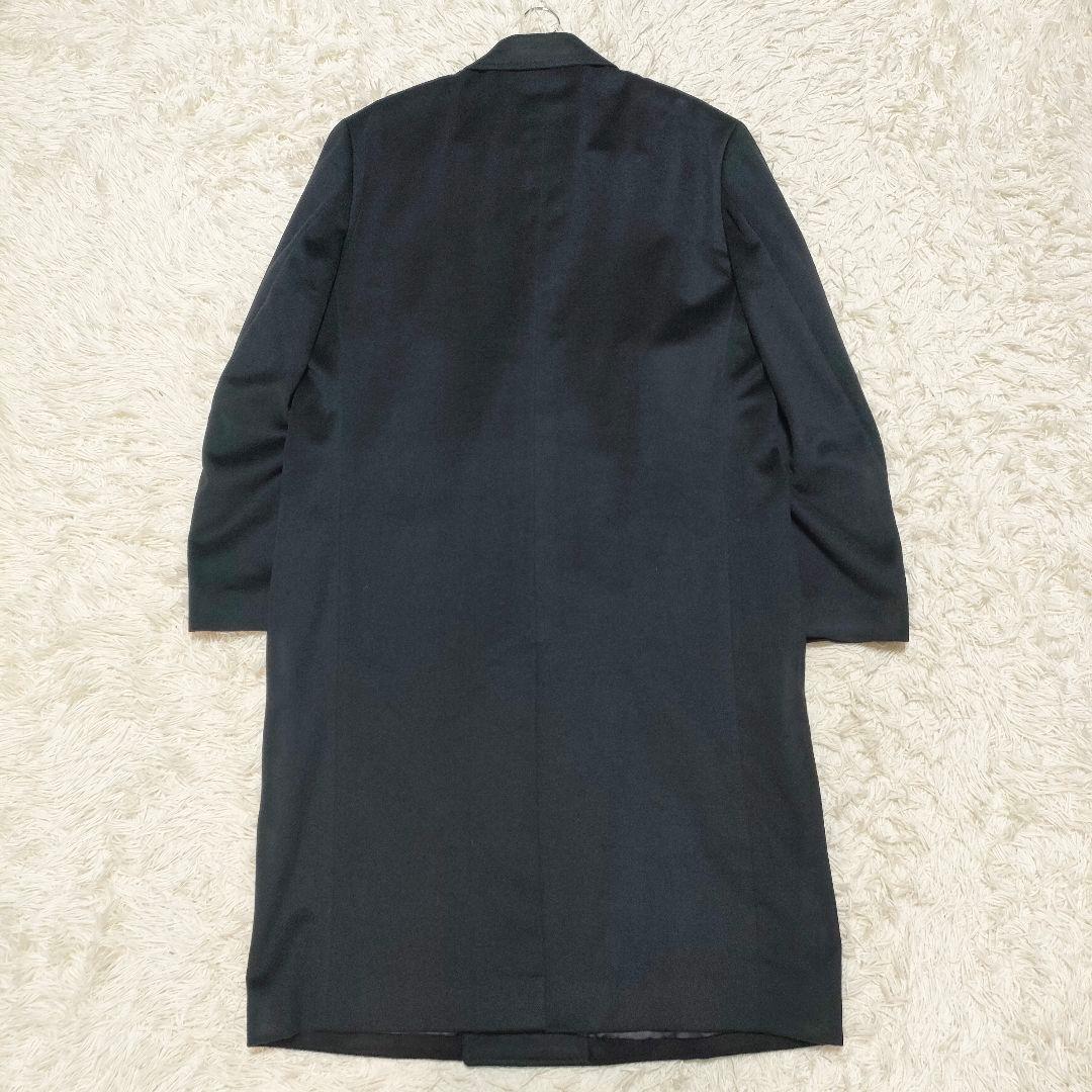 【美品】着丈113cm　ダブルチェスターコート　ピュアカシミヤ　黒　メンズ　LL