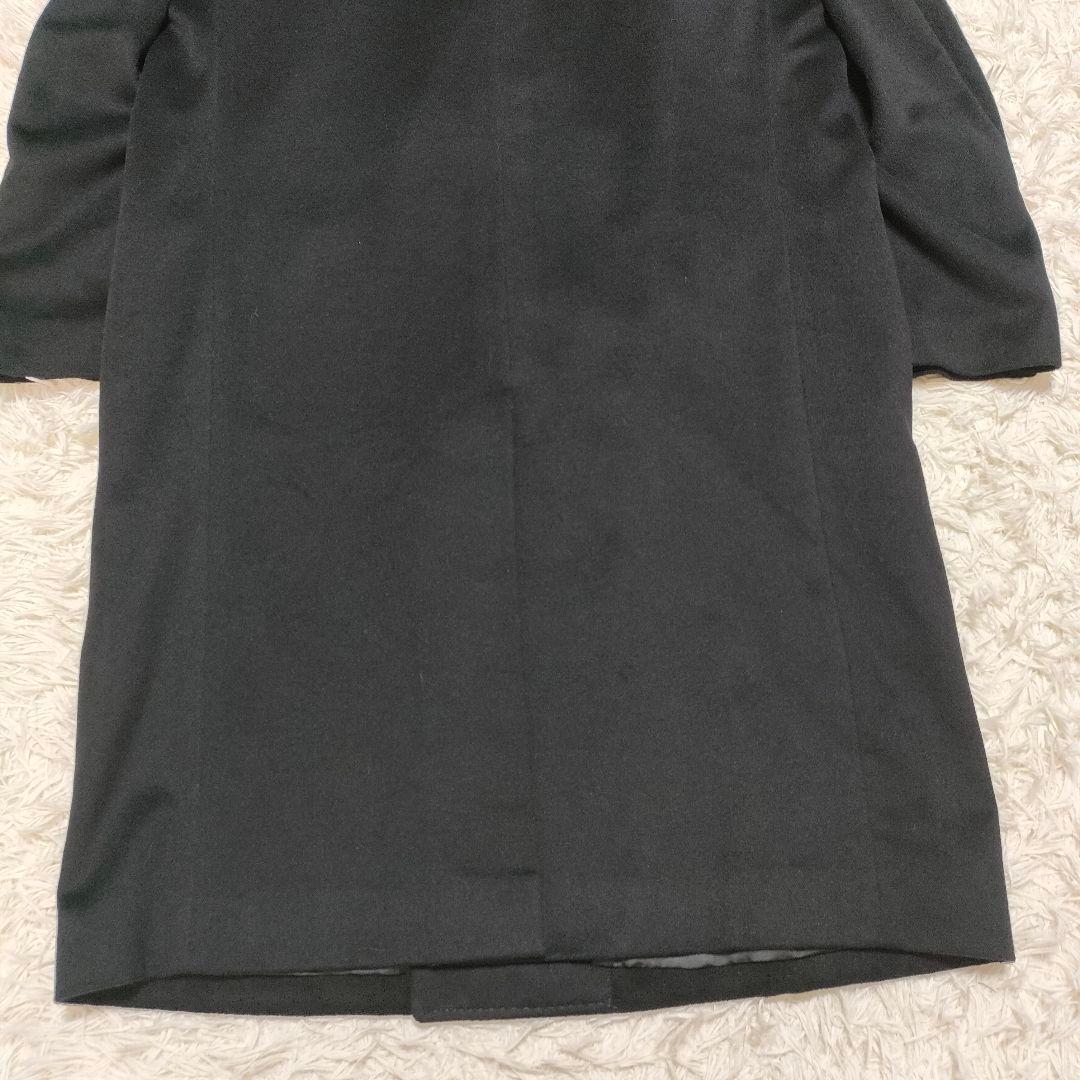 【美品】着丈113cm　ダブルチェスターコート　ピュアカシミヤ　黒　メンズ　LL