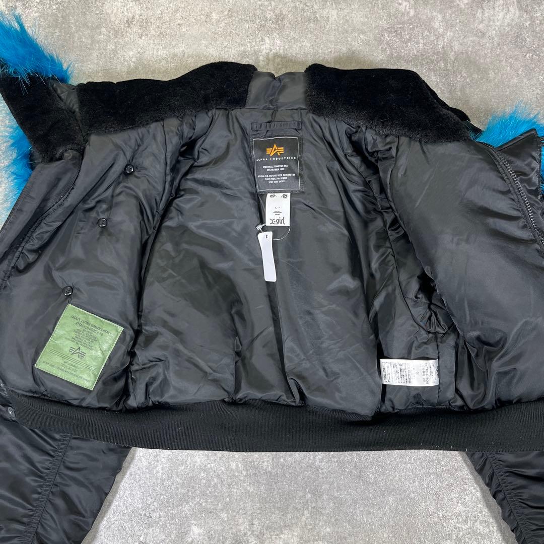 アルファ X-girl フライトジャケット　N-2B ショート丈 S ブラック