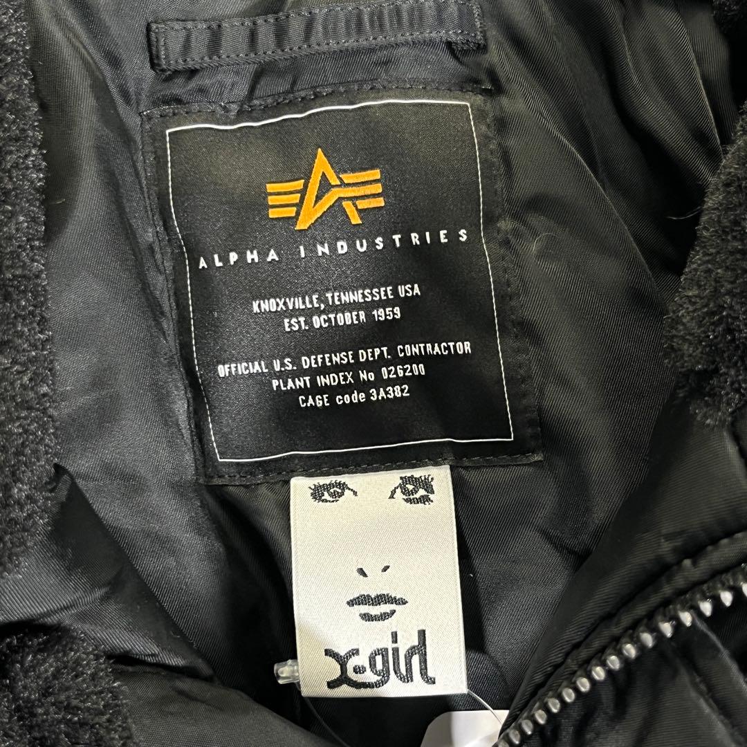 アルファ X-girl フライトジャケット　N-2B ショート丈 S ブラック