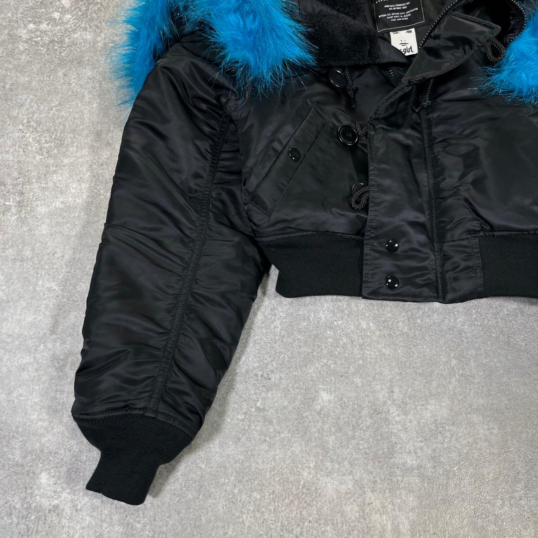 アルファ X-girl フライトジャケット　N-2B ショート丈 S ブラック