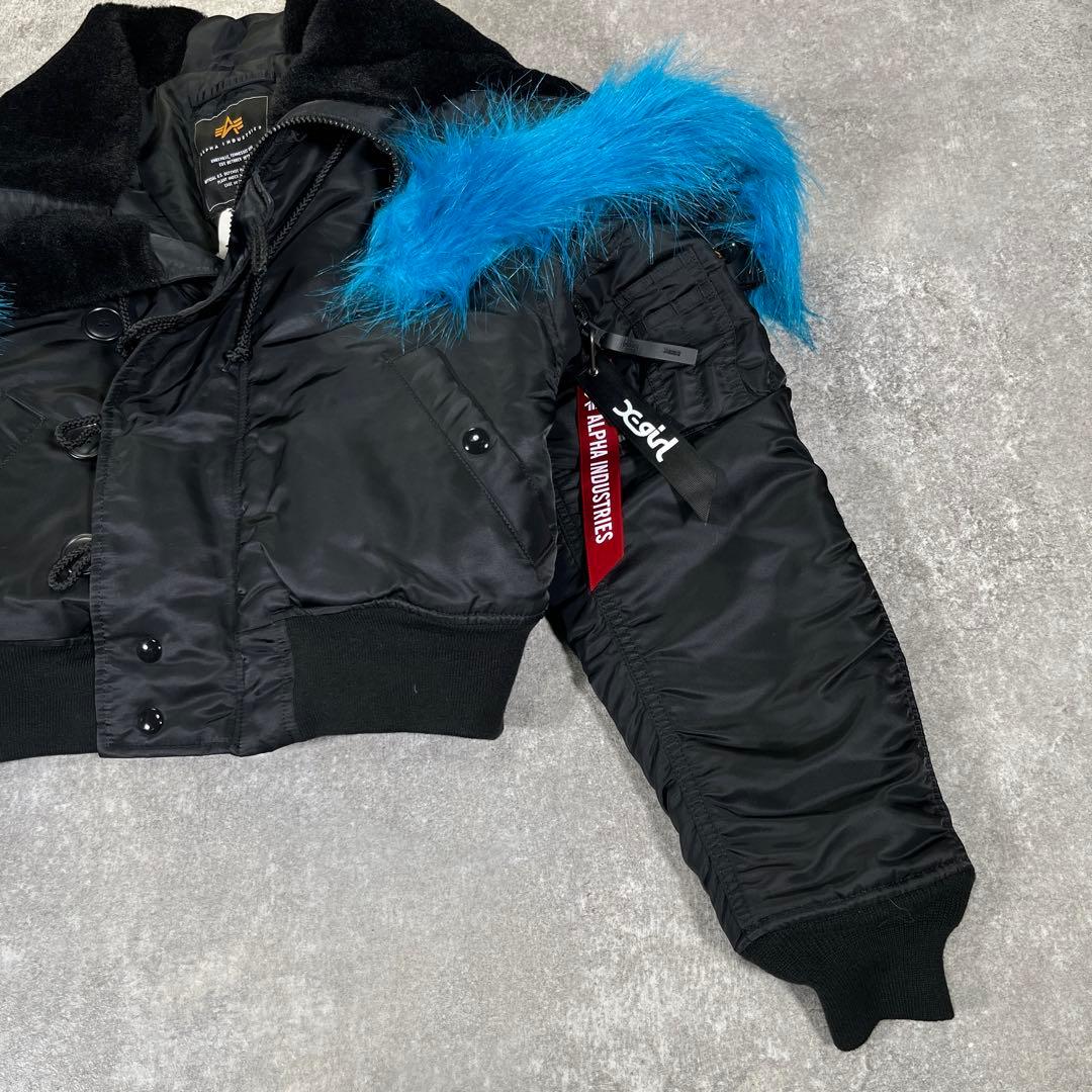 アルファ X-girl フライトジャケット　N-2B ショート丈 S ブラック