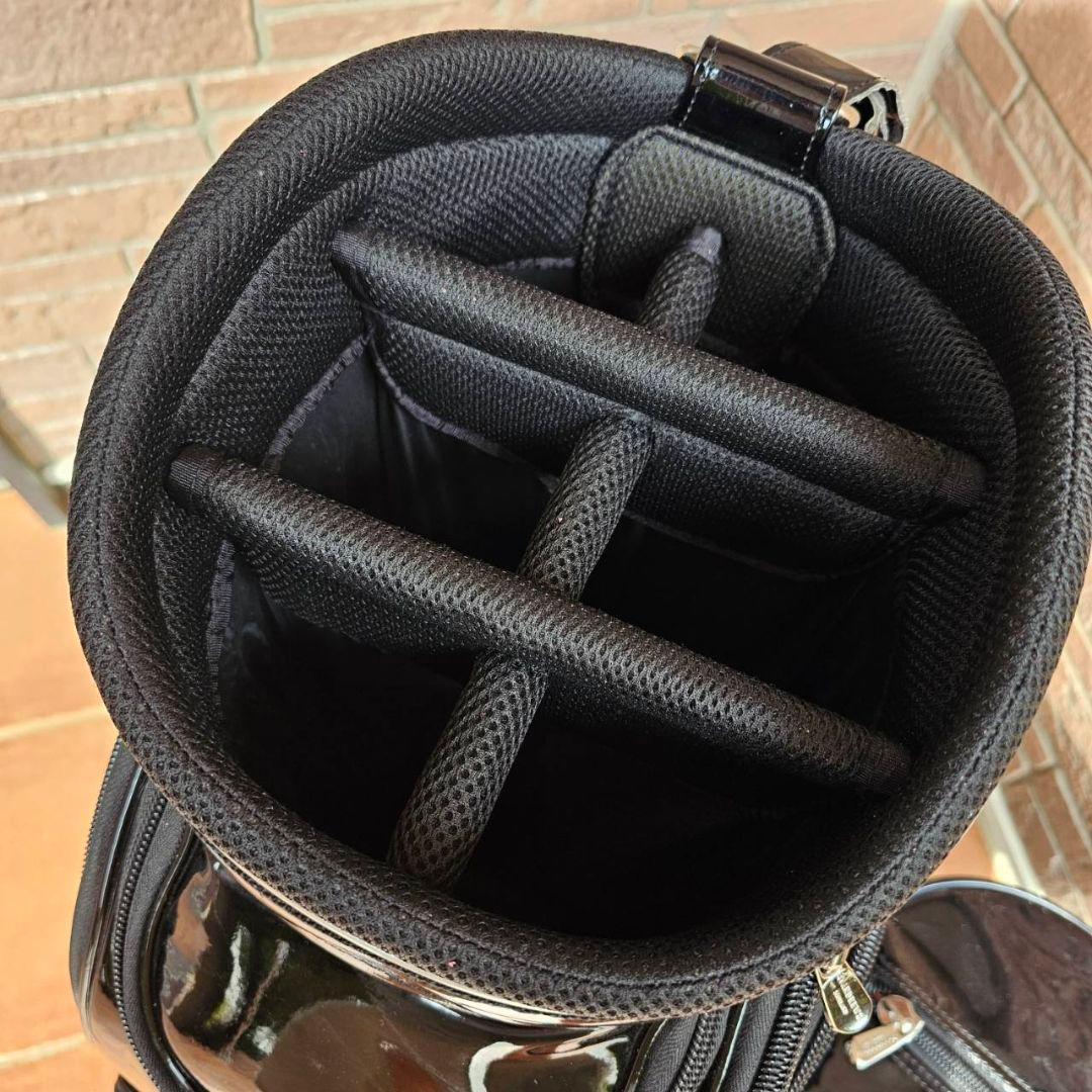 【セントアンドリュース】人気スタッズ×エナメル 9.5型3点式キャディバッグ 黒