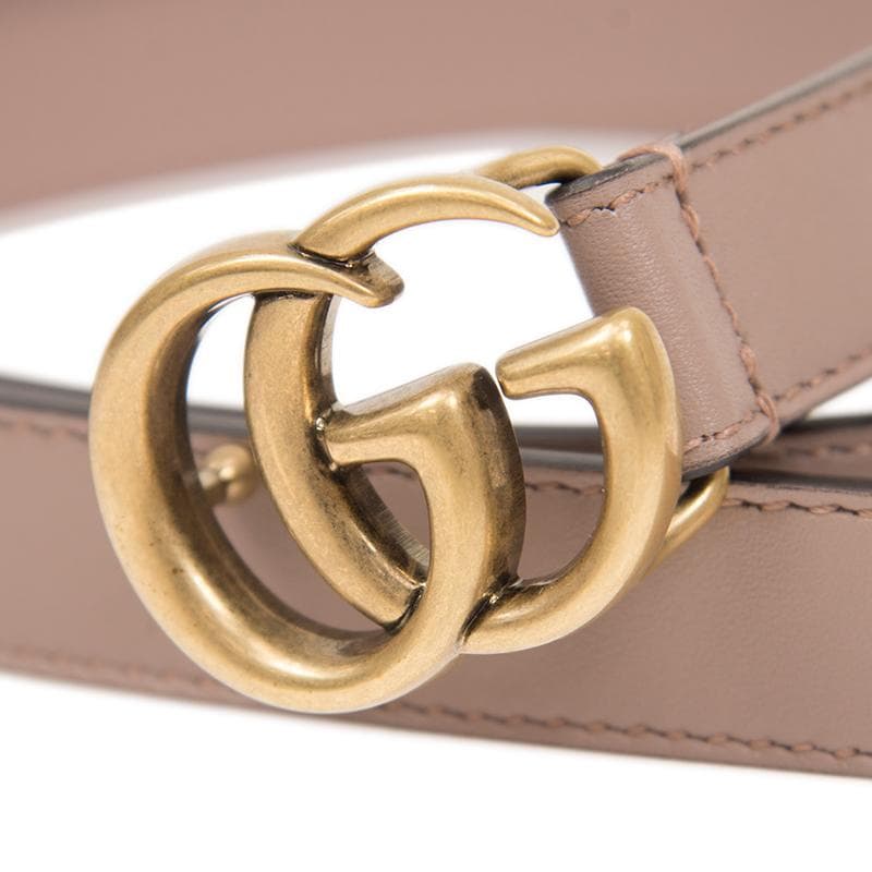 グッチ　GUCCI ダブルG スリムベルト　ベージュ　75センチ　GGマーモント