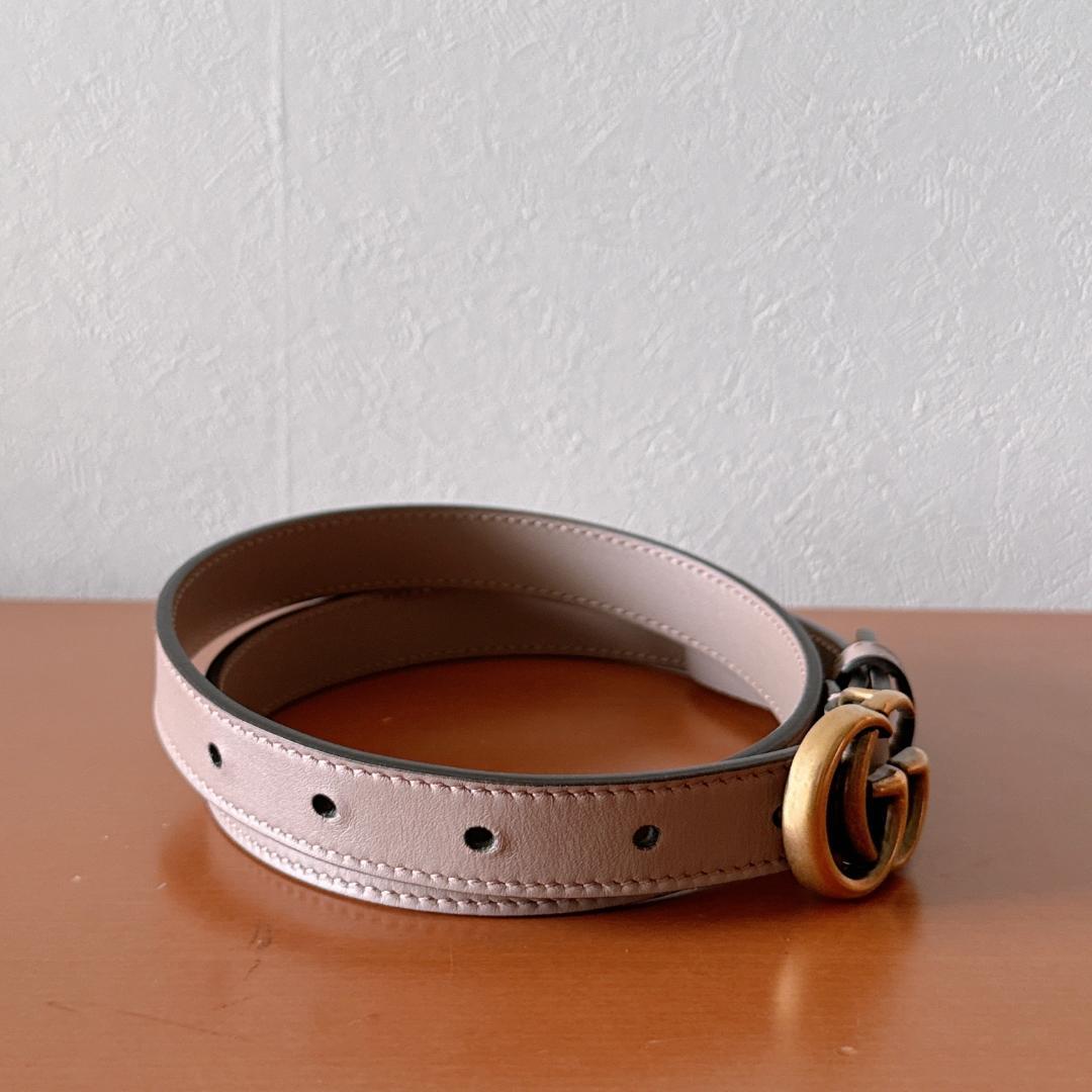 グッチ　GUCCI ダブルG スリムベルト　ベージュ　75センチ　GGマーモント