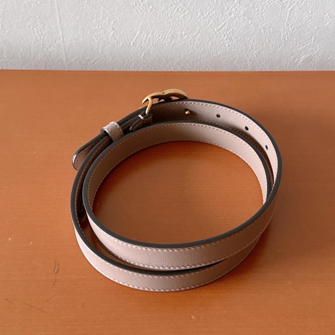 グッチ　GUCCI ダブルG スリムベルト　ベージュ　75センチ　GGマーモント