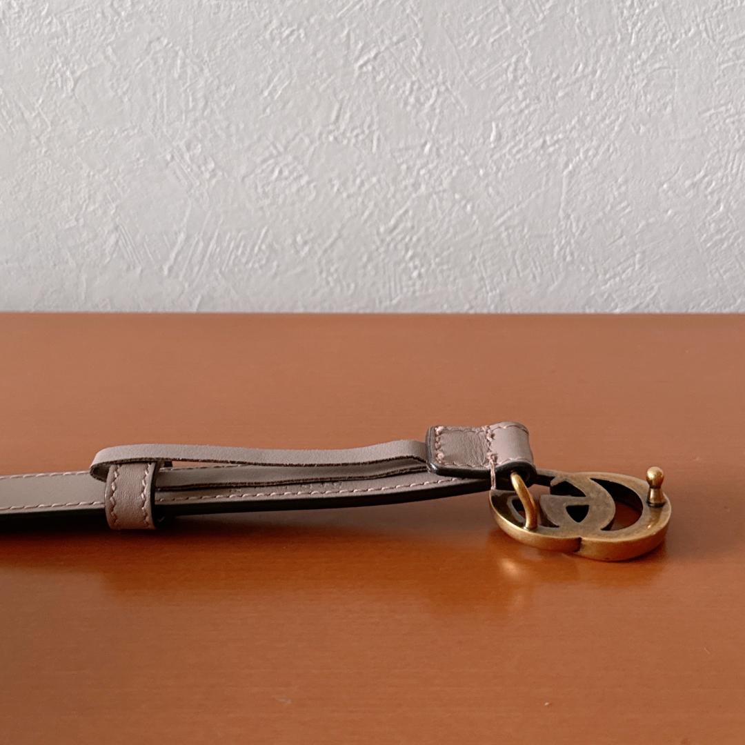 グッチ　GUCCI ダブルG スリムベルト　ベージュ　75センチ　GGマーモント