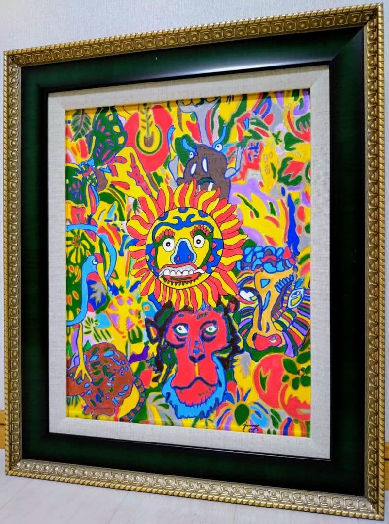 F6号】ジミー大西【サークル】手描き/表裏サイン有/油彩/アクリル/絵画