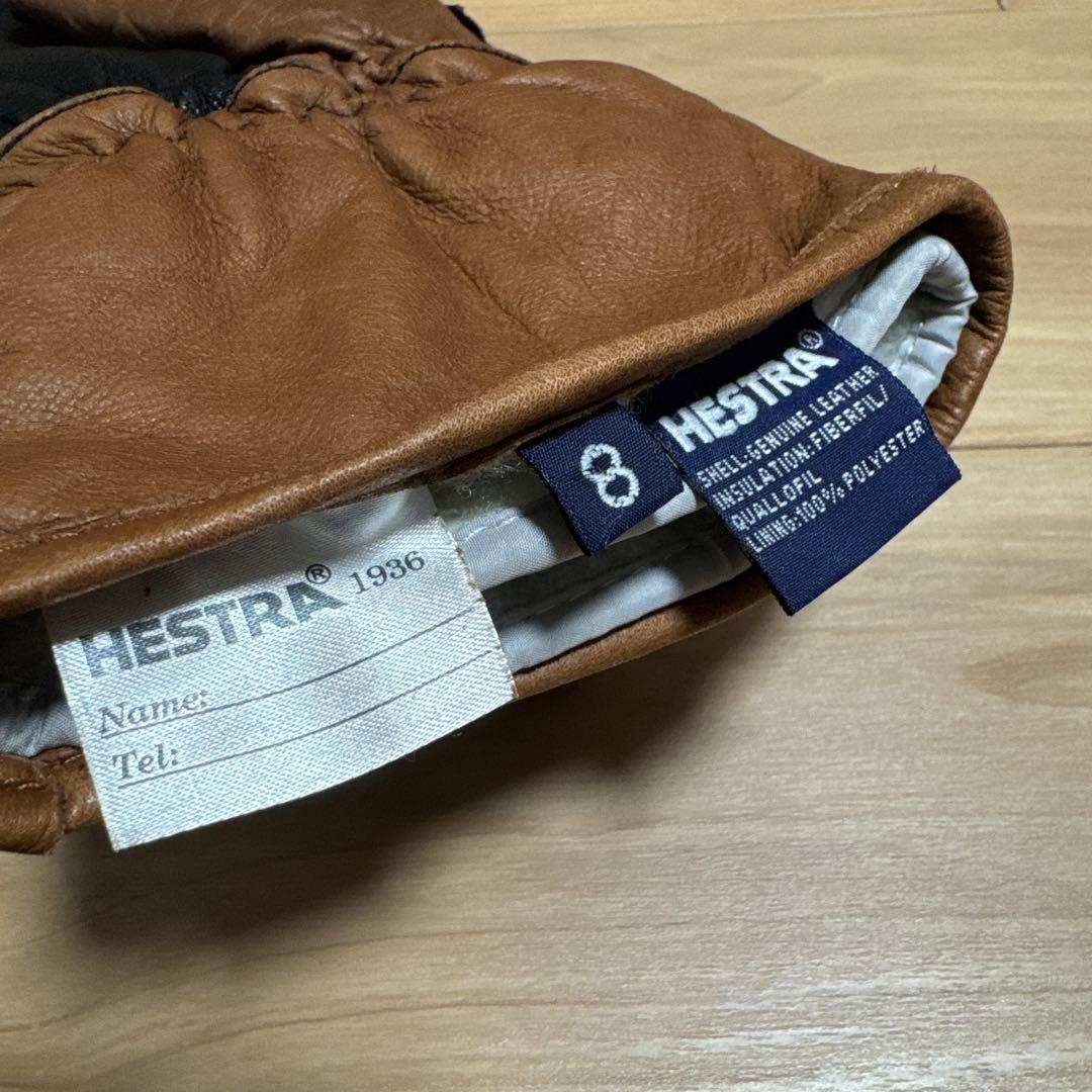 《最終値下げ‼️》HESTRA 3フィンガーレザーグローブ　8サイズ【送料込み】