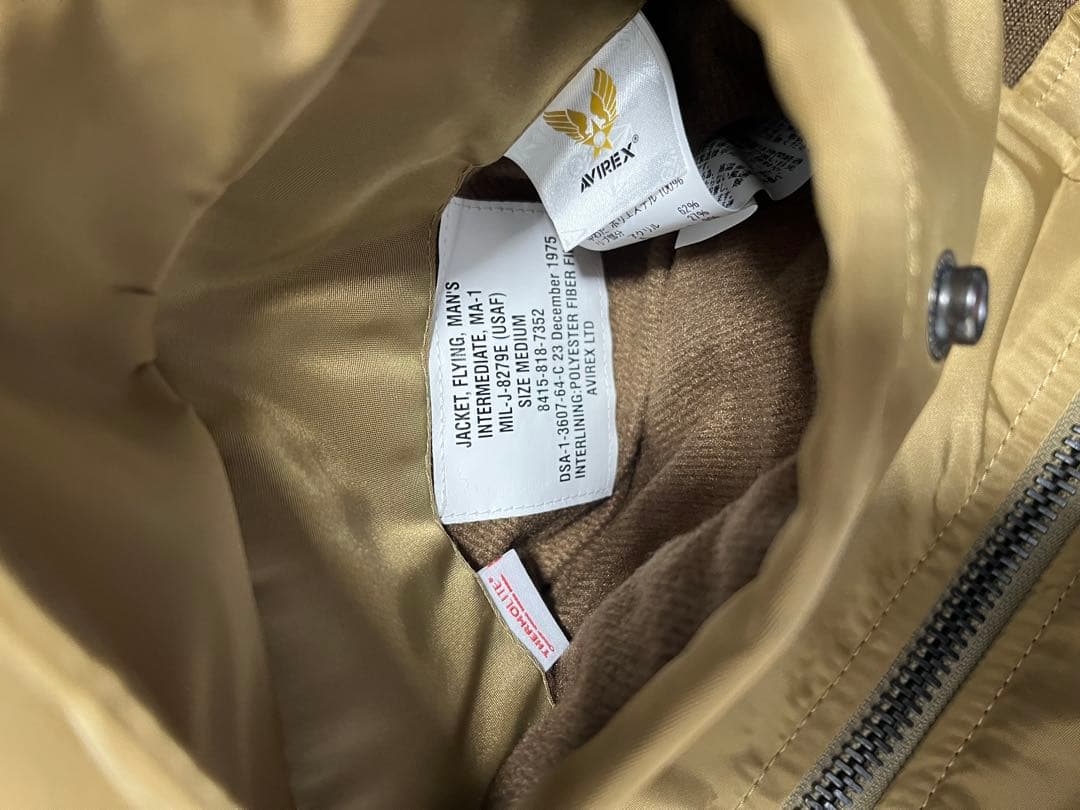 新品 AVIREX MA-1 フライトジャケット COMMERCIAL LOG
