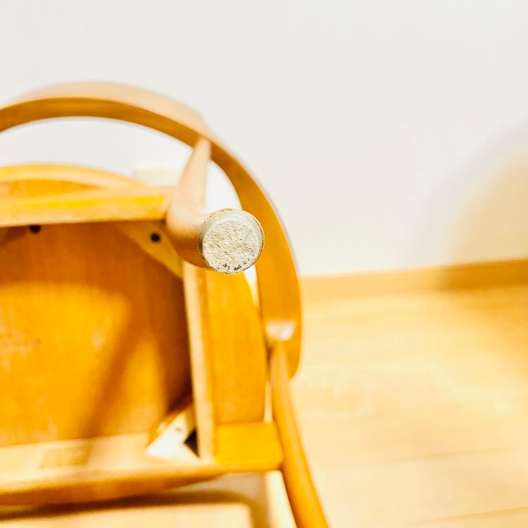 【美品】飛騨産業 HIDA クレセントアームチェア ウォールナット キツツキ②