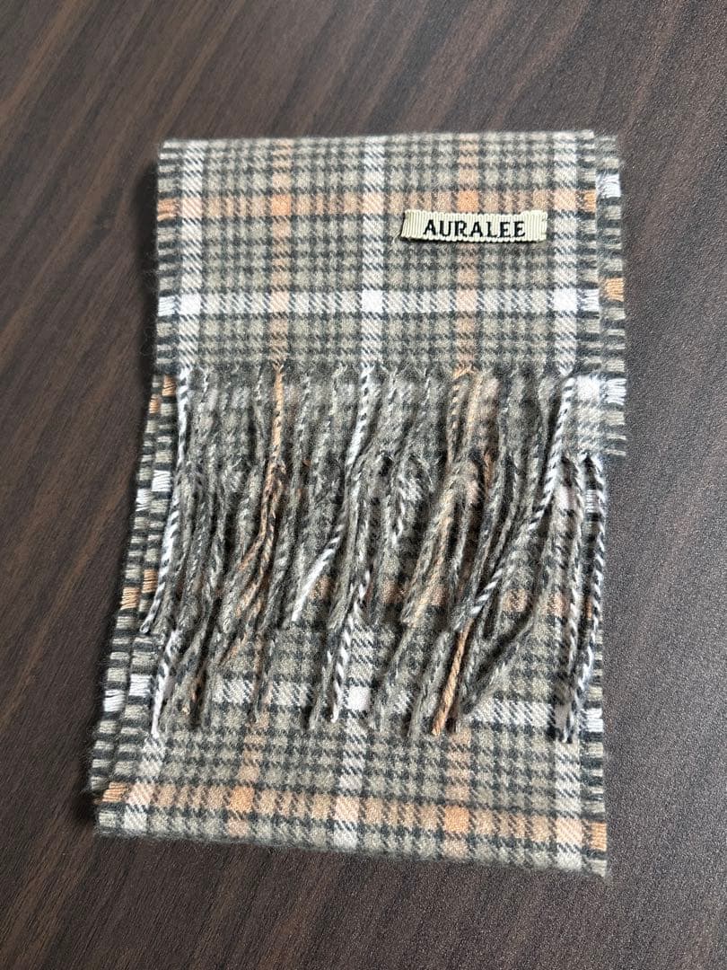 Auralee マフラー CASHMERE CHECK NARROW STOLE - メルカリ