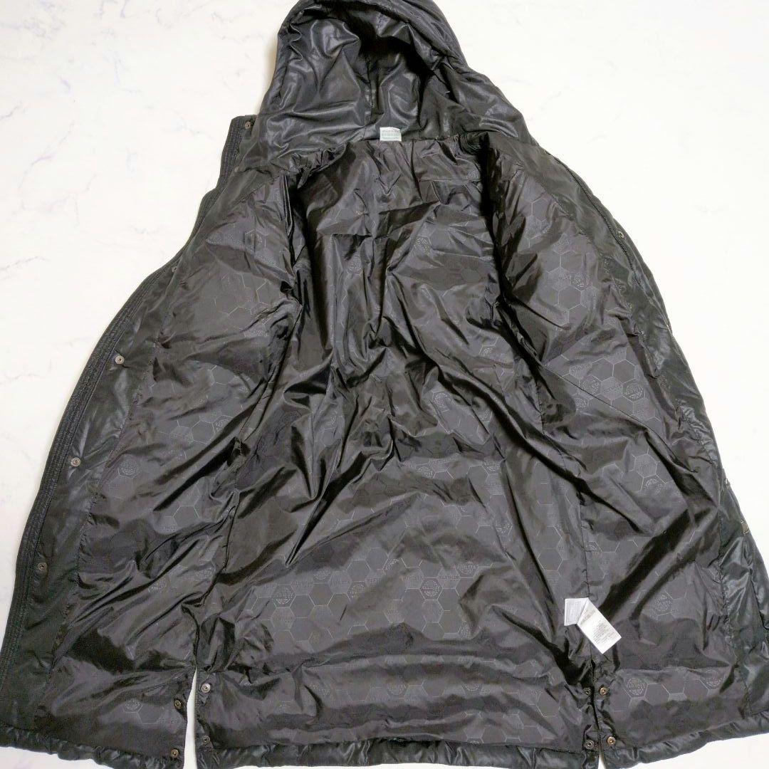 アスレタ ベンチコート フード ロング ダウンコート ブラック キルティング М