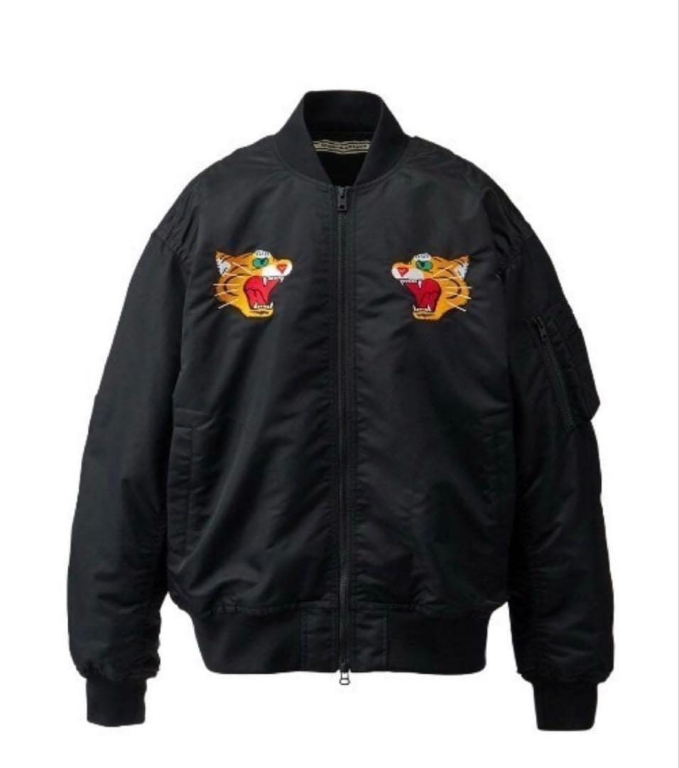 オニツカタイガー ボンバージャケット 刺繍 虎 MA-1 黒 M - メルカリ