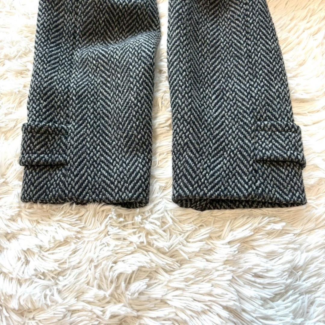 極美品 サンローラン パリ チェスターコート ウール ヘリンボーン グレー XL