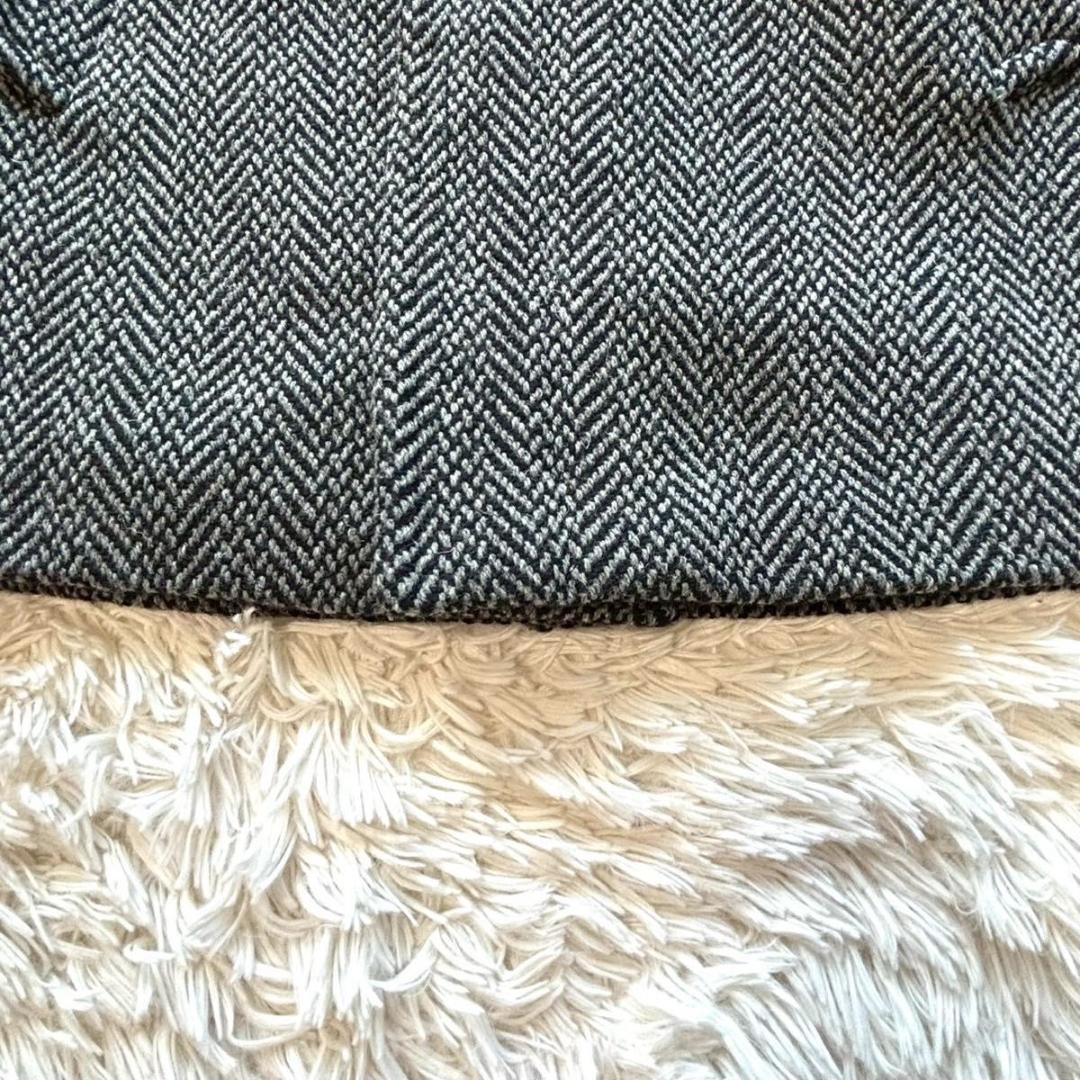 極美品 サンローラン パリ チェスターコート ウール ヘリンボーン グレー XL