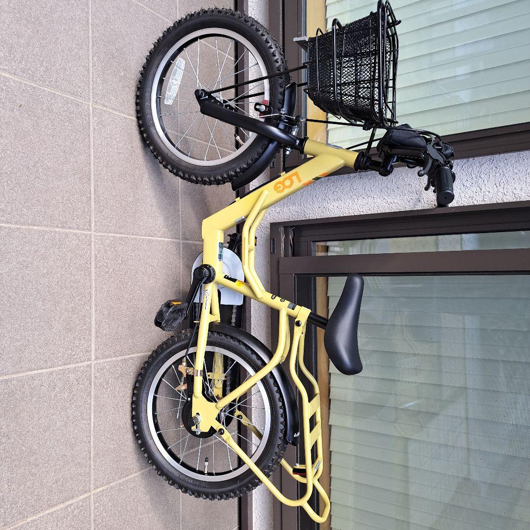 LOG 幼児用自転車 ベージュ 前面バスケット、補助輪付き