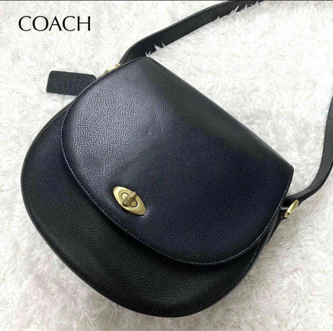 美品✨オールドコーチ マディソン 黒 ショルダーバッグ 金具 ターン