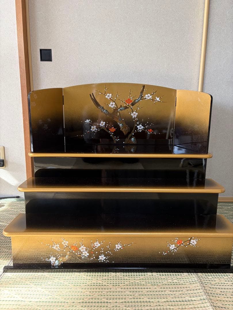 雛人形 三段飾り ピンク 金色　久月