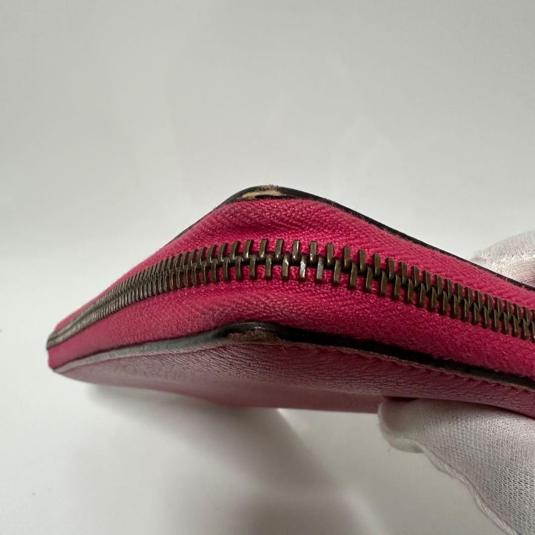 GUCCI ジップウォレット ピンク レザー 496317 シェリー　長財布