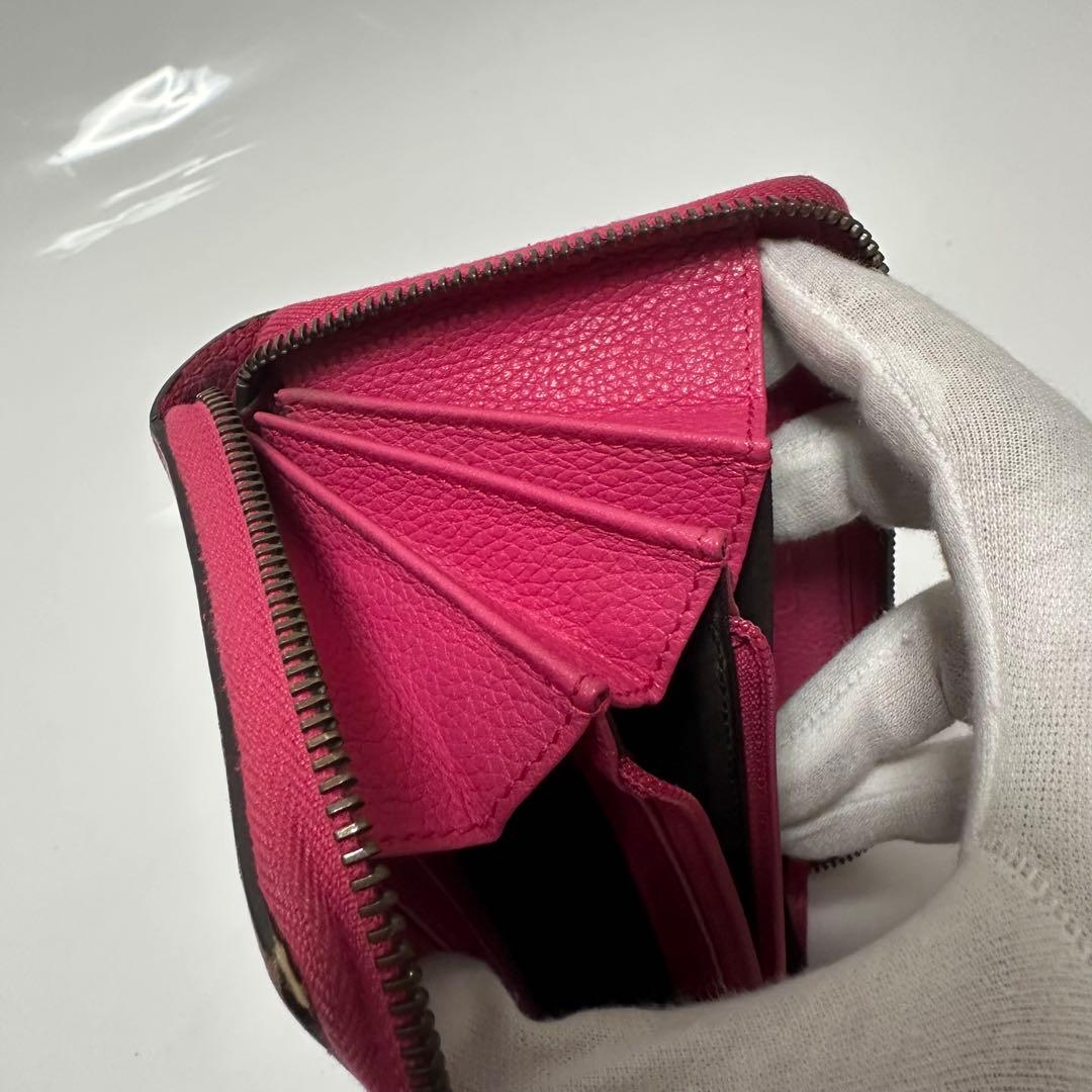 GUCCI ジップウォレット ピンク レザー 496317 シェリー　長財布