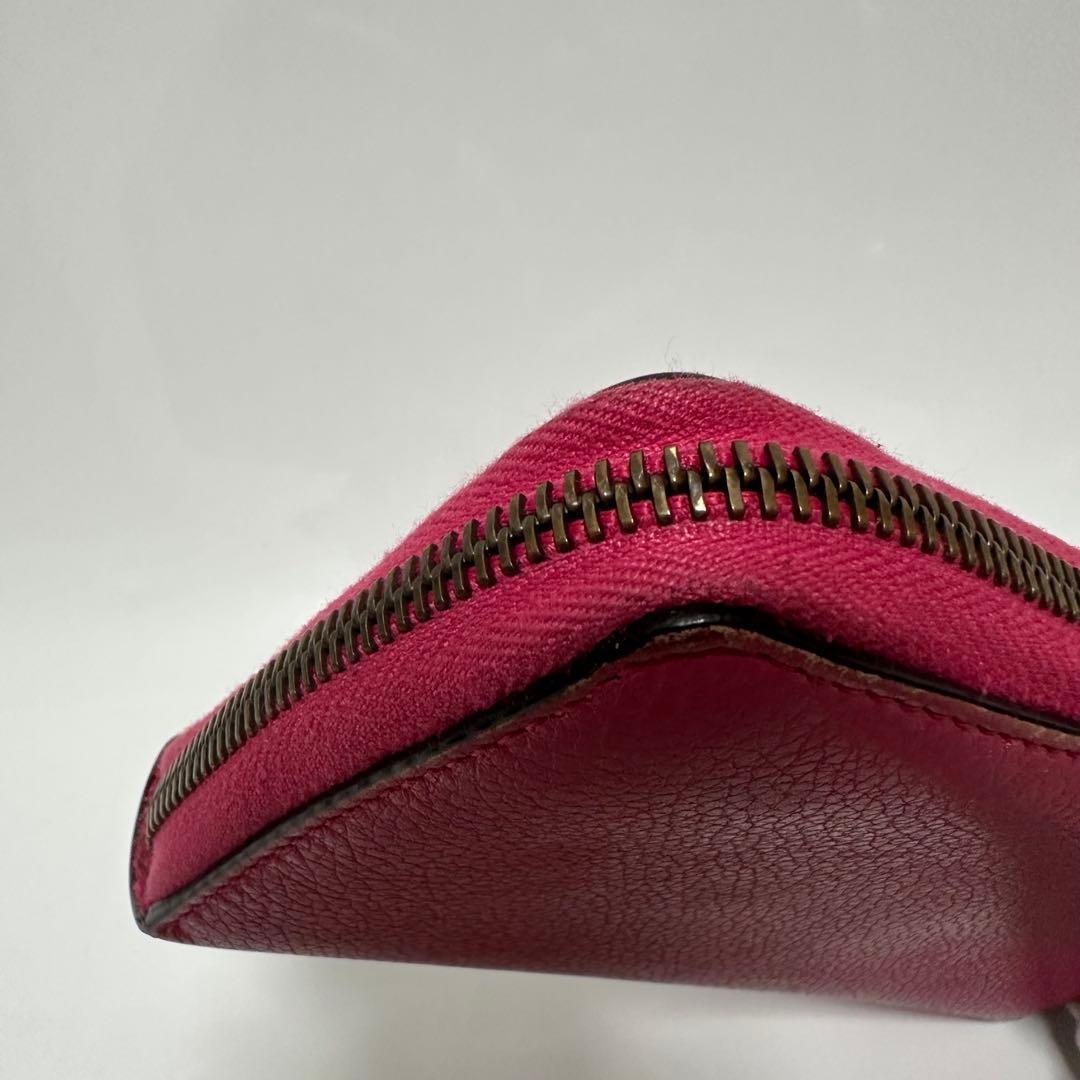GUCCI ジップウォレット ピンク レザー 496317 シェリー　長財布