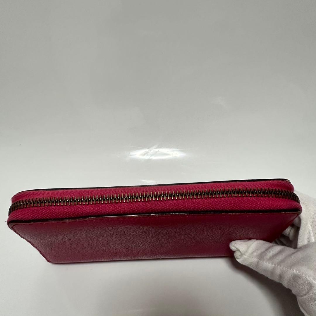 GUCCI ジップウォレット ピンク レザー 496317 シェリー　長財布
