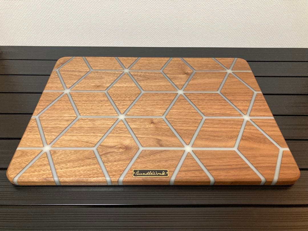 BundleWonk シェルコン 25 天板 レジン ウォルナット 幾何学 麻柄