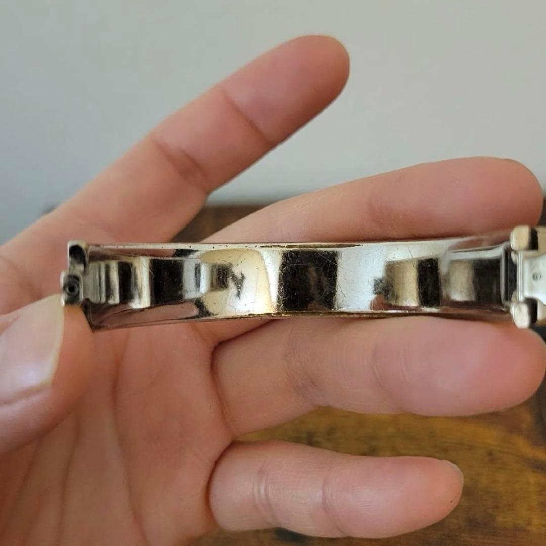 HERMES エナメル バングル　アクセサリー　ブルー　ブレスレット