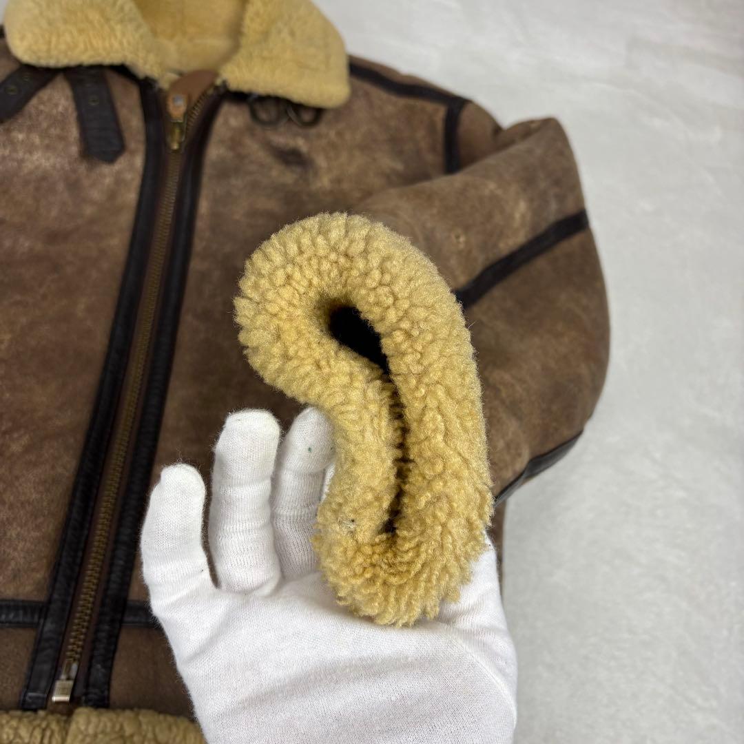 B-3　フライトジャケット　ムートンシープスキン　ボア　ラムレザー　L