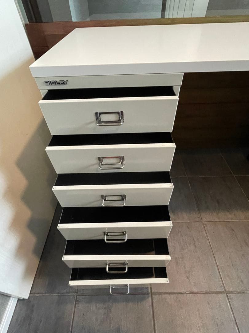 直接引取　超美品■BISLEYビスレー■デスクセット/スチールキャビネット/天板