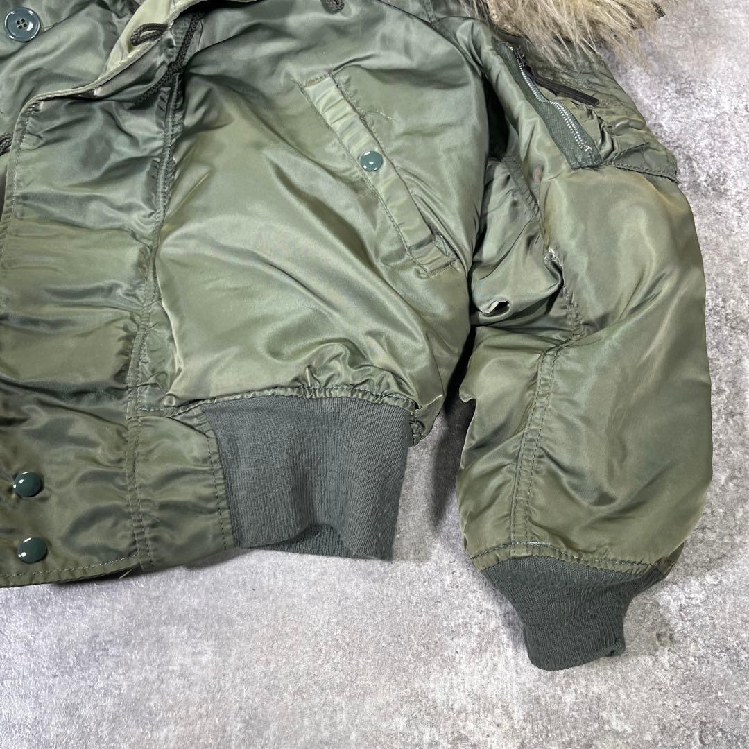 90年代　アメリカ製　N-2B フライトジャケット　S 短丈　アルファ社　フード