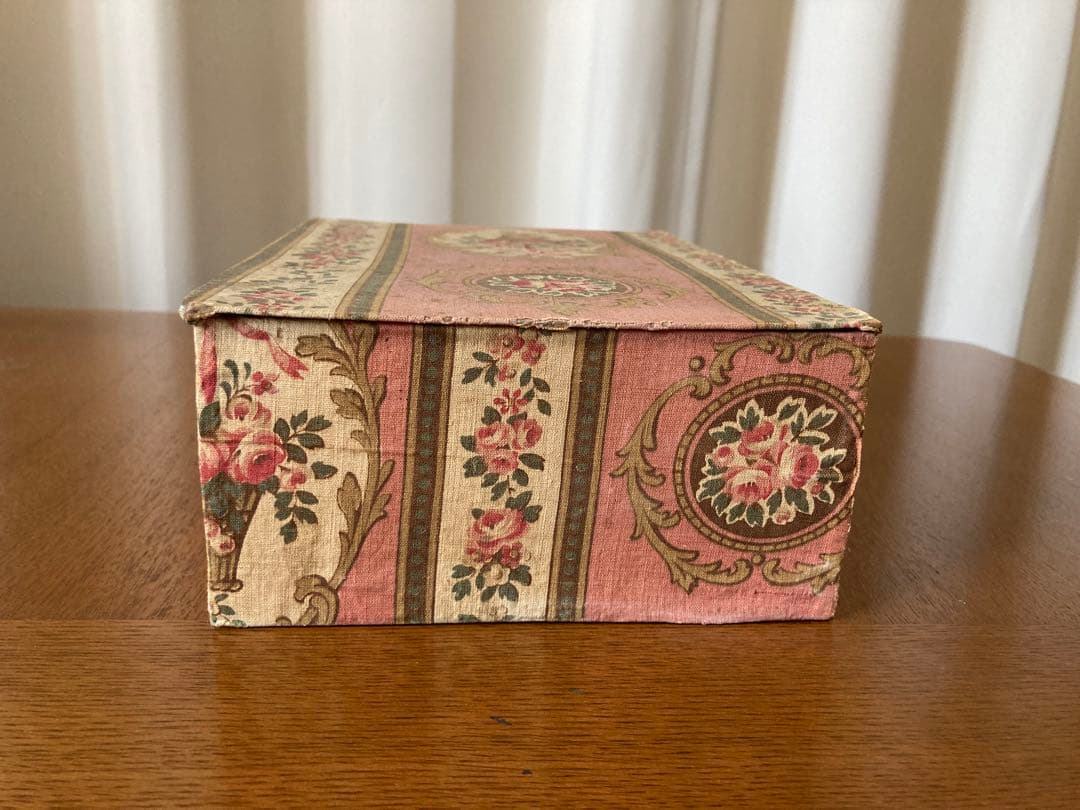 フランス アンティーク 薔薇の花かご カルトナージュ ボックス引き出しドロワー