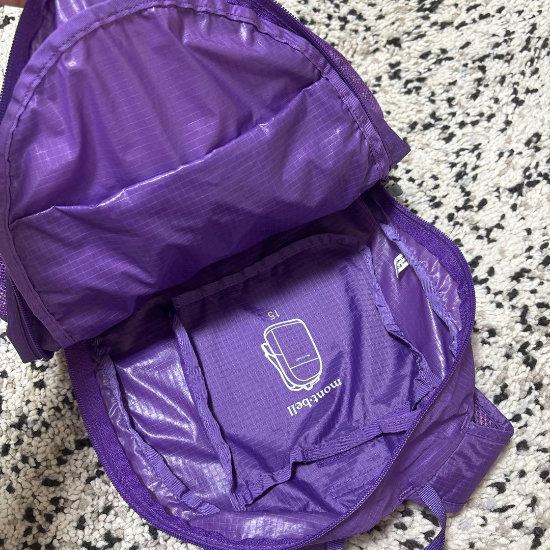 mont-bell モンベル　ポケッタブルライトパック　リュック　15 パープル
