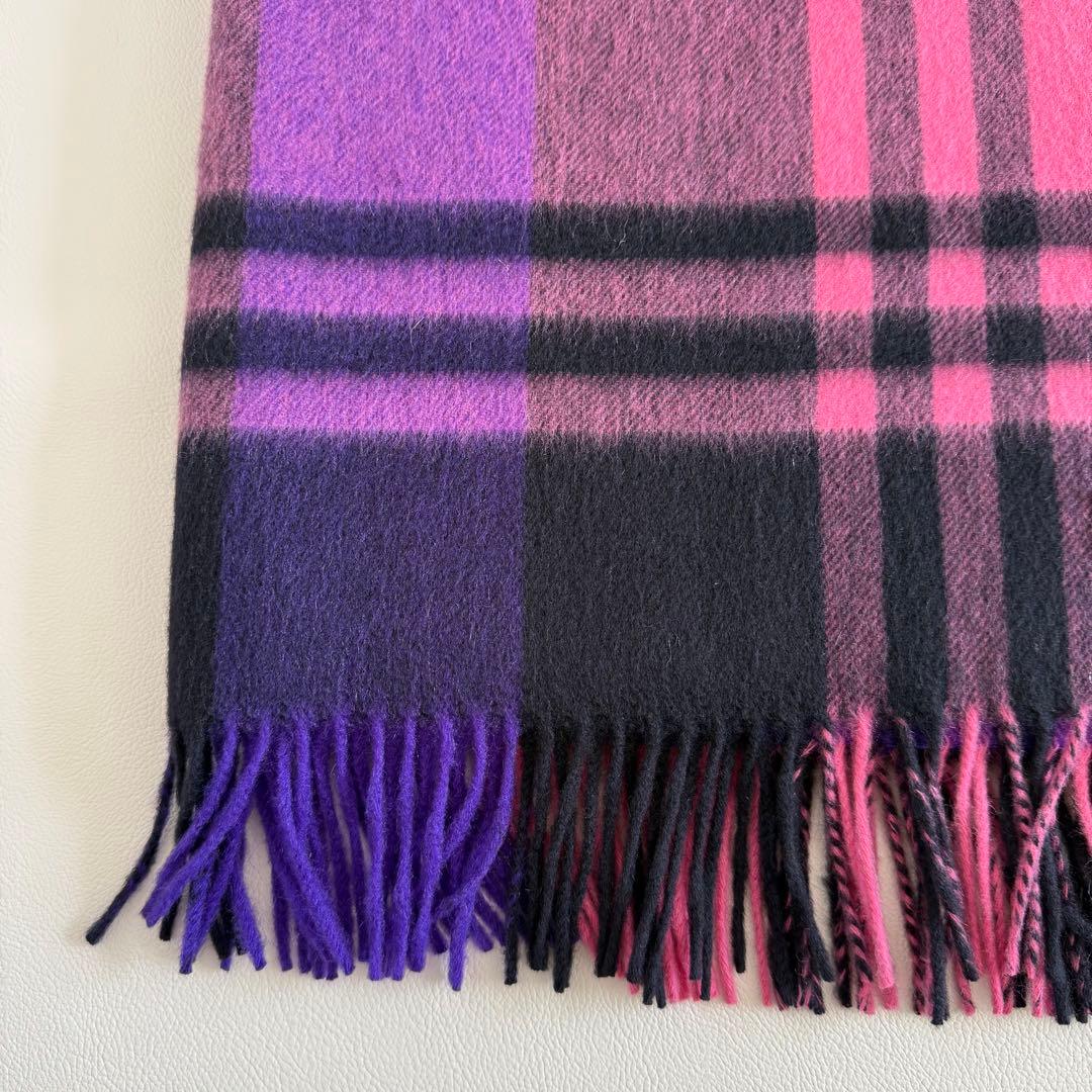 美品　ジョシュアエリス　大判　ストール　マフラー　カシミヤ　ピンク　チェック