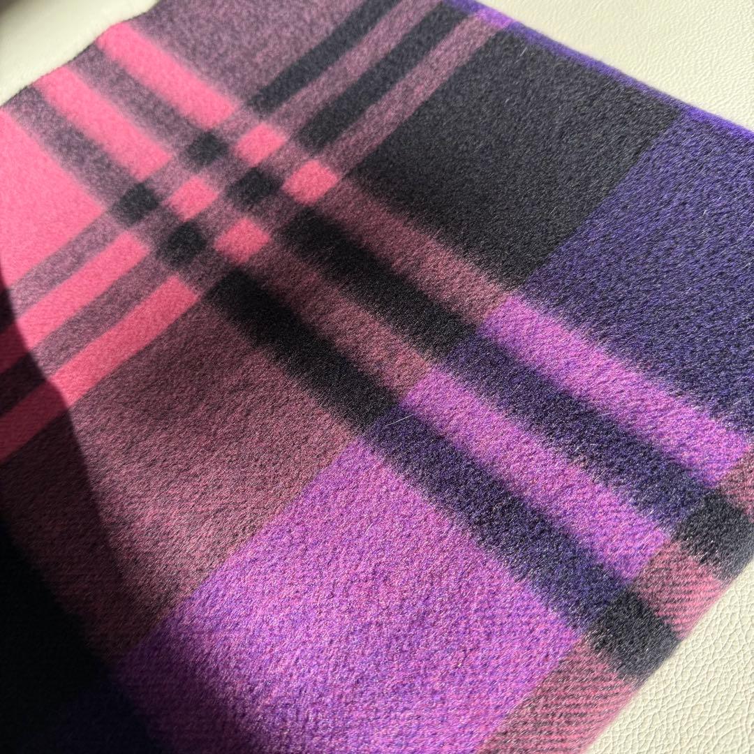 美品　ジョシュアエリス　大判　ストール　マフラー　カシミヤ　ピンク　チェック