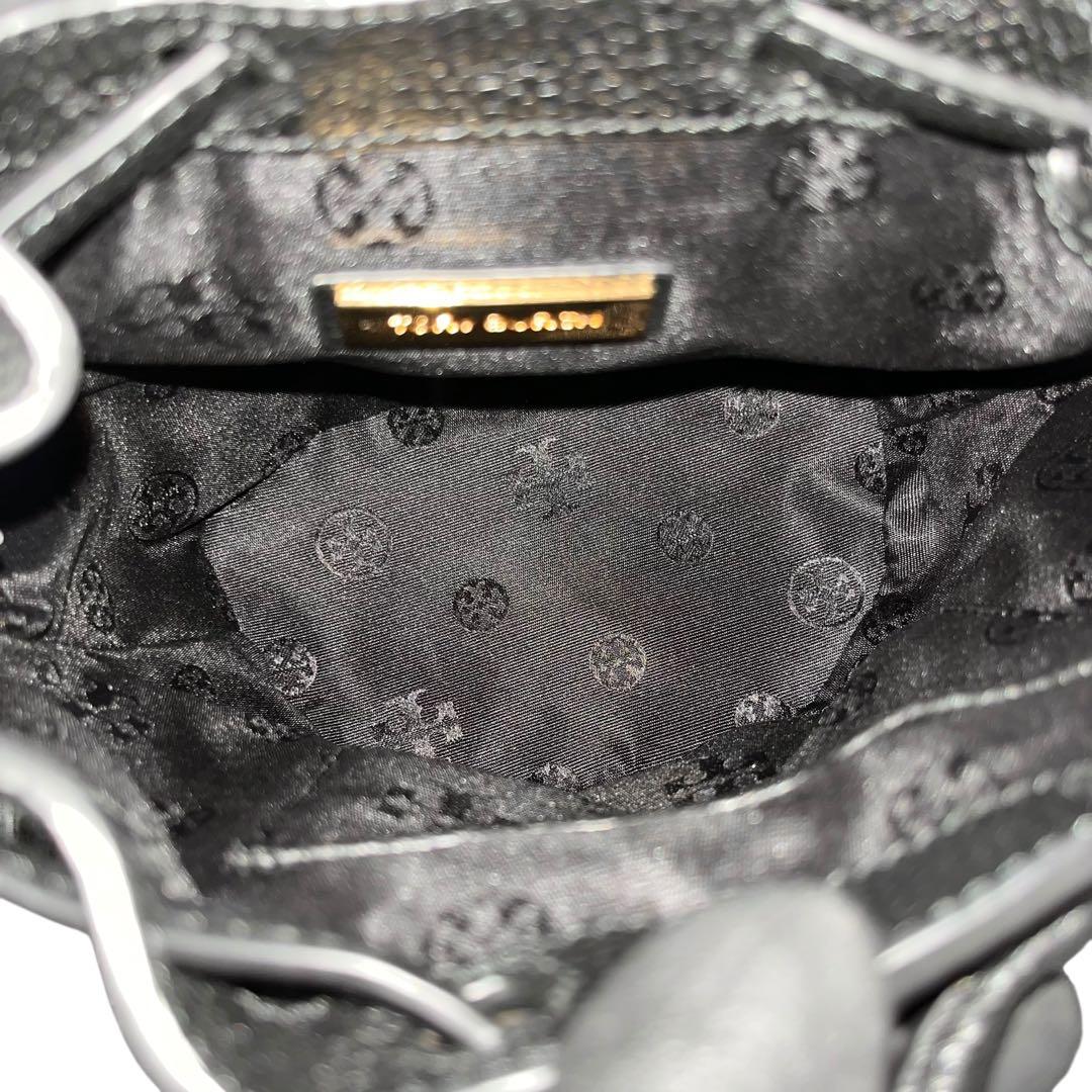 【極美品】 トリーバーチ ミニ リュック 3way ブラック レザー 巾着型